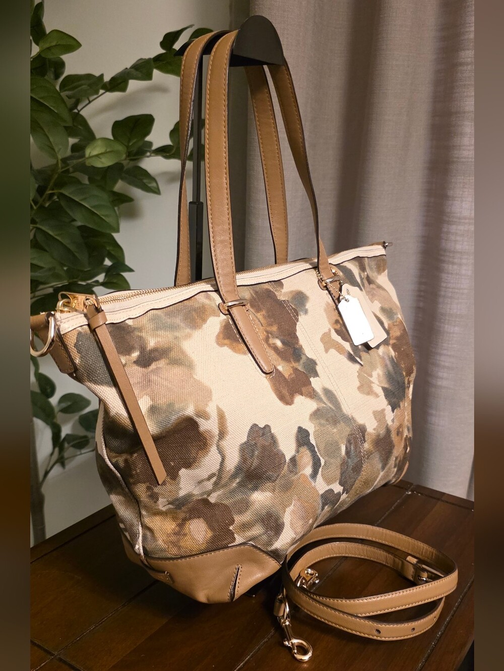 Coach Bleecker Cooper Large Satchel  Purse Camo Flower Print - Picture 4 of 11